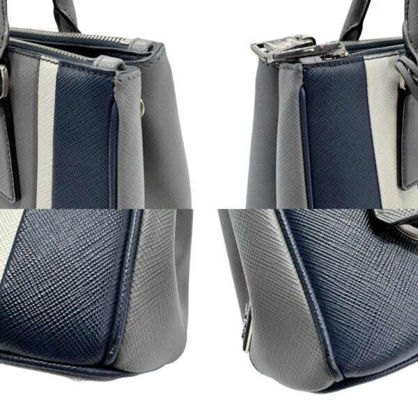 z0995 6 c Prada Shoulder Bag Leather Blue Gray White