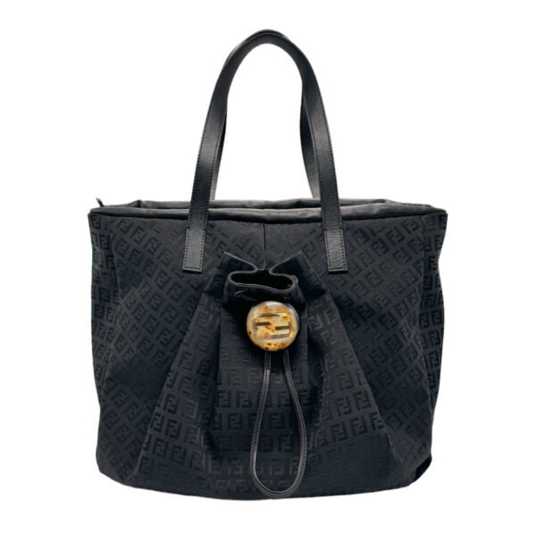 z0998 1 Fendi Handbag Zucchino Canvas Black