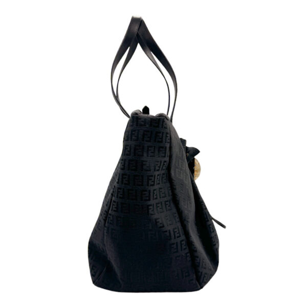 z0998 2 Fendi Handbag Zucchino Canvas Black