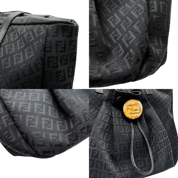 z0998 7 c Fendi Handbag Zucchino Canvas Black