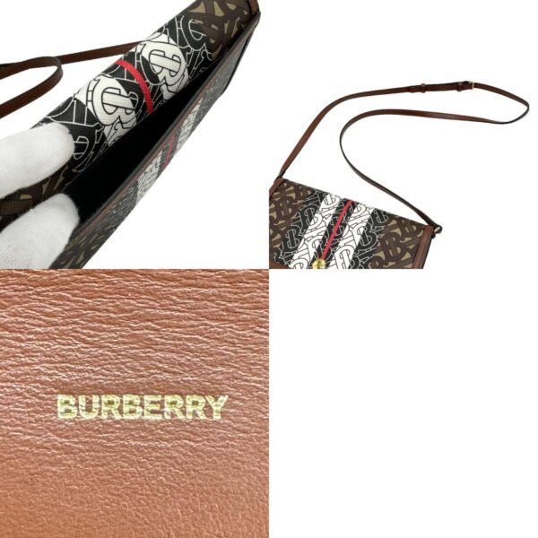 z1075 11 c Burberry Patent Leather Crossbody Shoulder Bag Brown Black