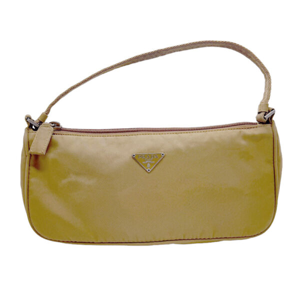 z1076 1 Prada Handbag Nylon Beige