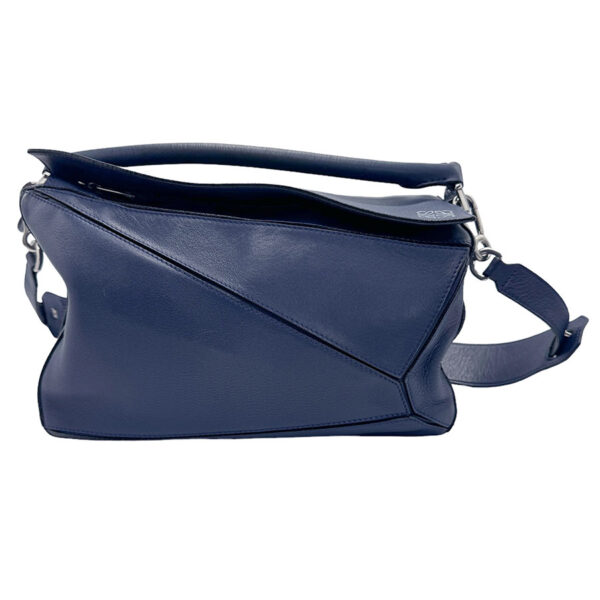 z1095 1 Loewe Puzzle Medium Leather Shoulder Bag Blue Blue