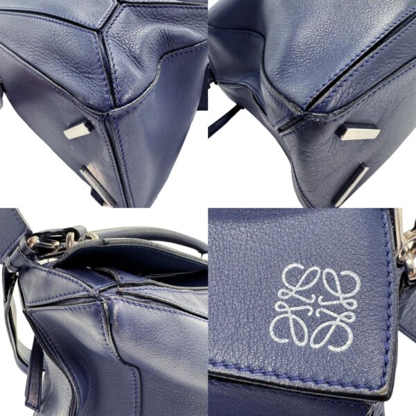 z1095 6 c Loewe Puzzle Medium Leather Shoulder Bag Blue Blue