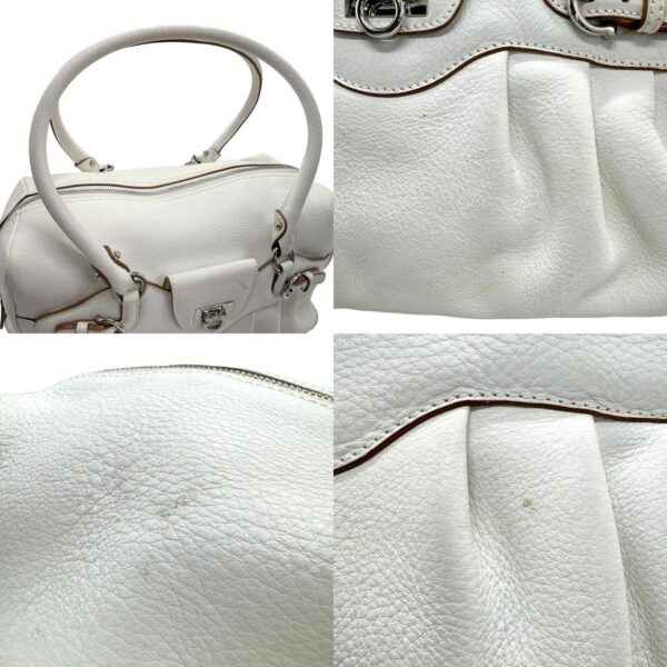 z1101 10 c Salvatore Ferragamo Gancini Leather Handbag White