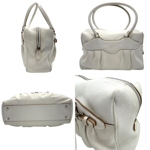 z1101 2 c Salvatore Ferragamo Gancini Leather Handbag White