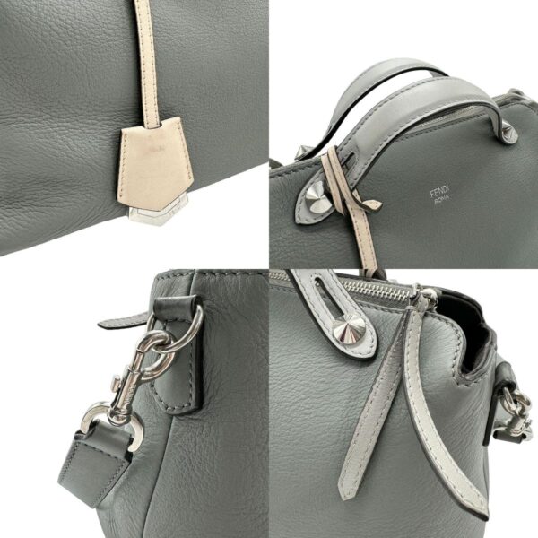 z1108 11 c Fendi Visible Shoulder Bag Leather Gray