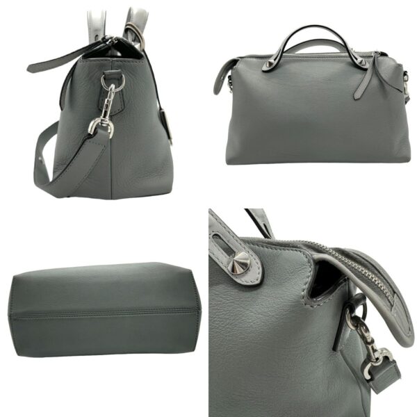 z1108 2 c Fendi Visible Shoulder Bag Leather Gray