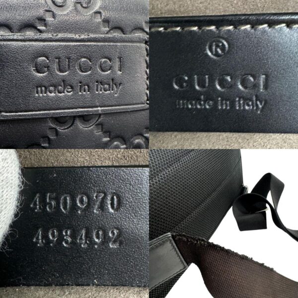 z1112 14 c Gucci Guccissima Leather Body Bag Black