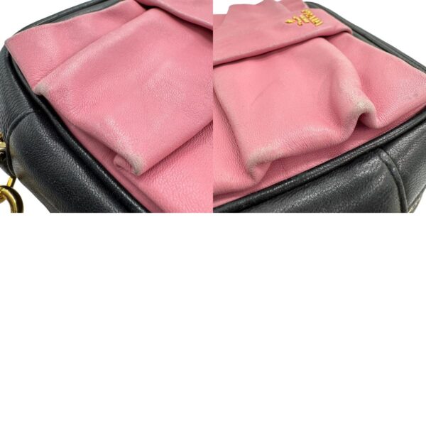 z1118 14 c Prada Shoulder Bag Leather Black Pink