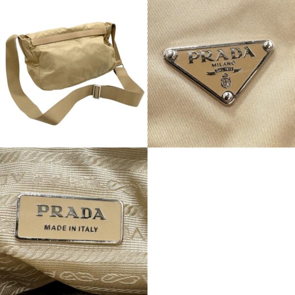 z1146 11 c Prada Crossbody Shoulder Bag Nylon Beige