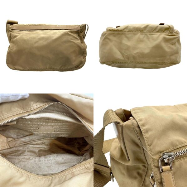 z1146 3 c Prada Crossbody Shoulder Bag Nylon Beige