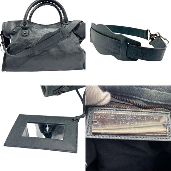 z1164 14 c Balenciaga Leather The City Bag Gray