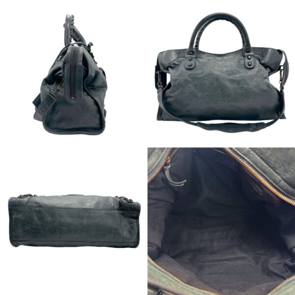 z1164 2 c Balenciaga Leather The City Bag Gray