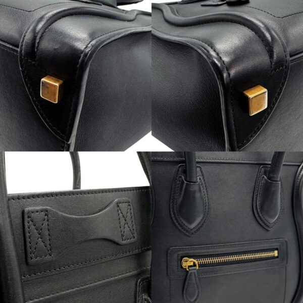 z1206 10 c Celine Luggage Micro Shopper Handbag Leather Black