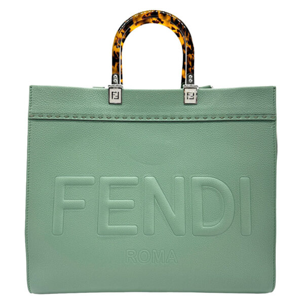 z1207 1 Fendi Shoulder Bag Leather Green