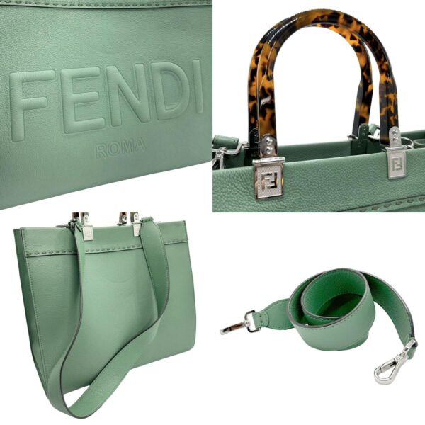 z1207 10 c Fendi Shoulder Bag Leather Green