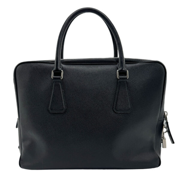 z1209 1 Prada Business Bag Leather Black