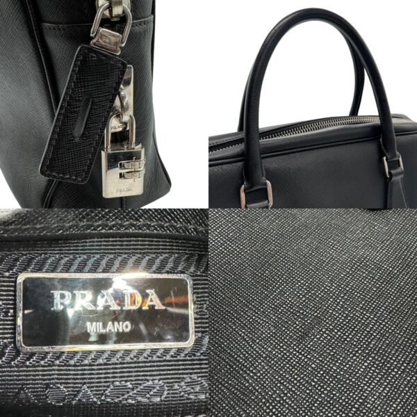 z1209 11 c Prada Business Bag Leather Black