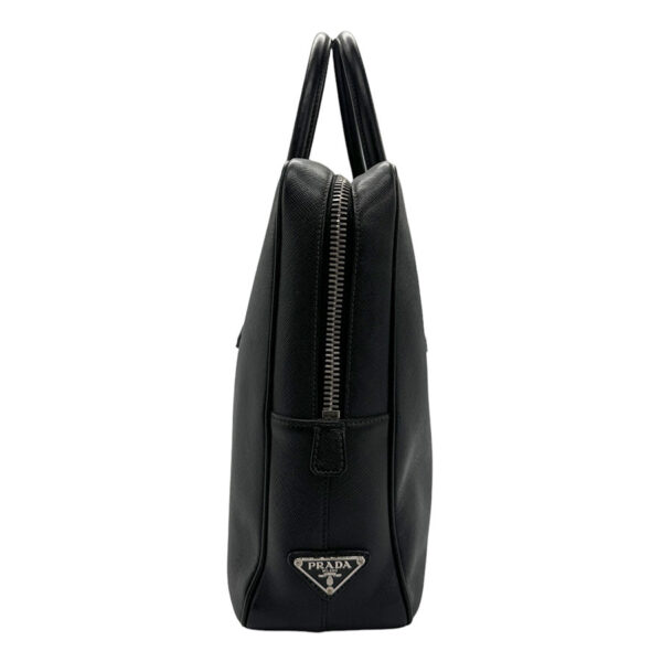 z1209 2 Prada Business Bag Leather Black