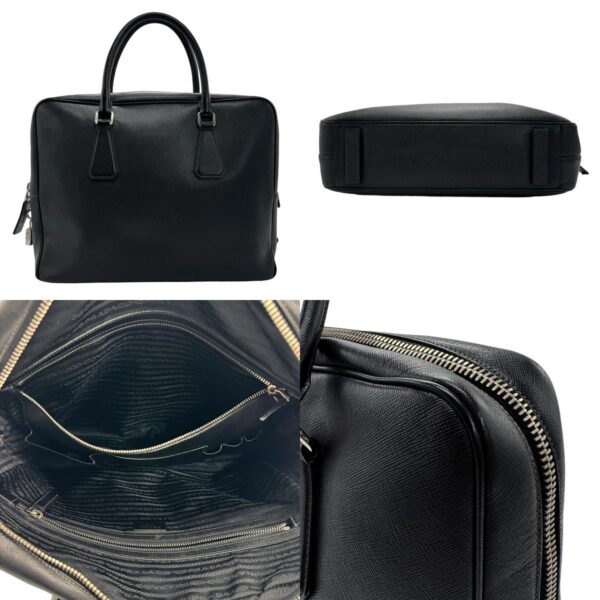 z1209 3 c Prada Business Bag Leather Black