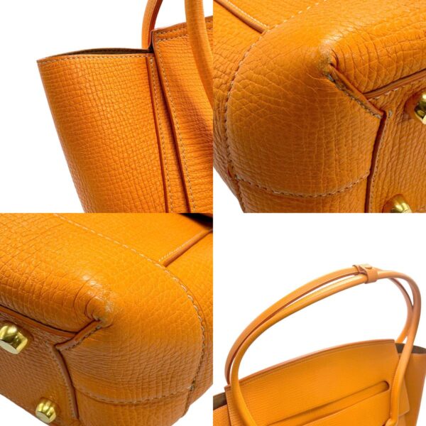 z1221 7 c Bottega Veneta Leather Shoulder Bag Orange