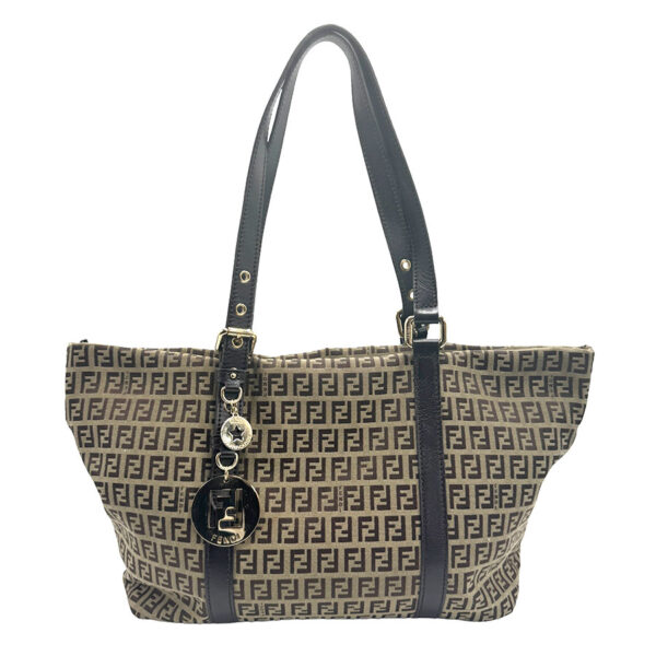 z1224 1 Fendi Tote Bag Zucchino Canvas Brown