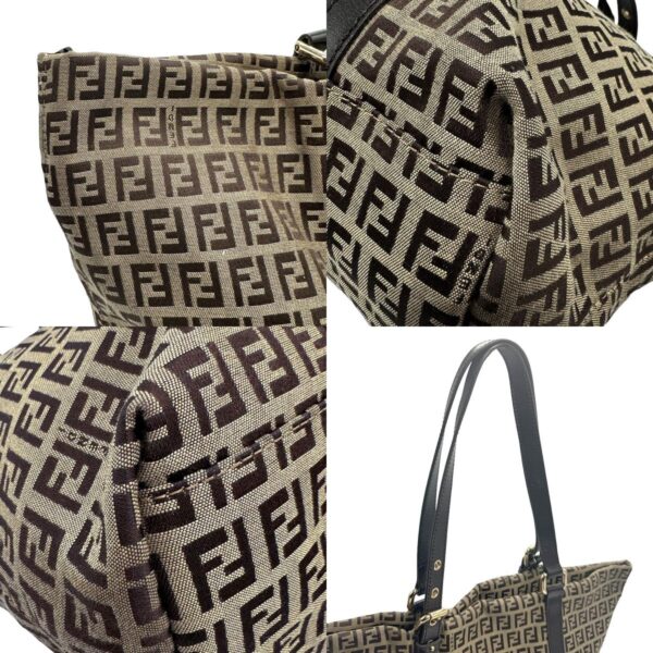 z1224 7 c Fendi Tote Bag Zucchino Canvas Brown