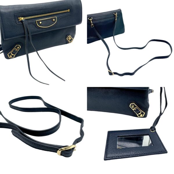 z1230 10 c Balenciaga Leather Envelope Shoulder Bag Blue