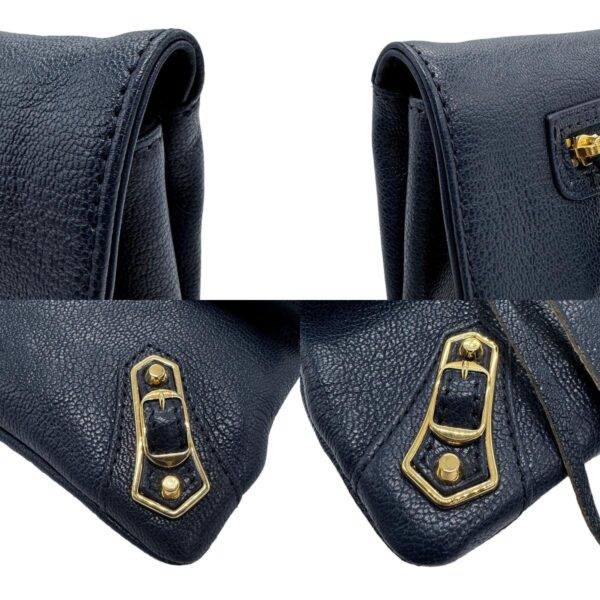 z1230 6 c Balenciaga Leather Envelope Shoulder Bag Blue