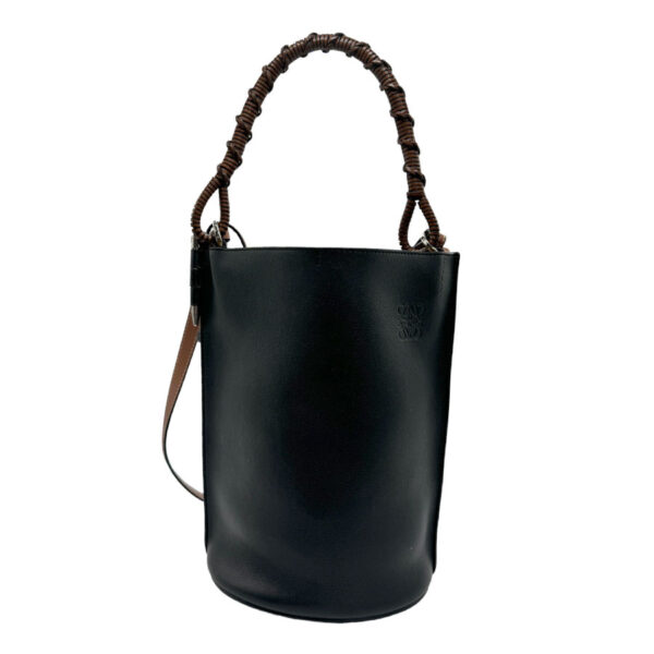 z1239 1 Loewe Gate Bucket Leather Shoulder Bag Black Brown