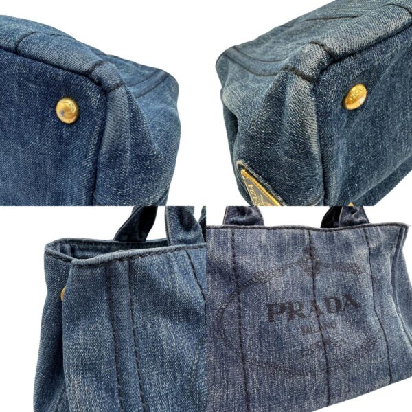 z1248 6 c Prada Shoulder Bag Canapa Denim Indigo Blue