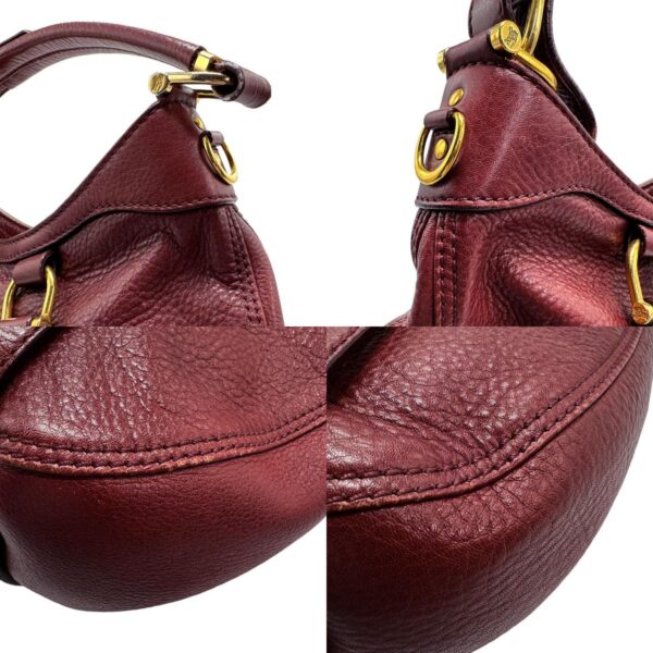 z1253 6 c Burberry Leather Shoulder Bag Burgundy