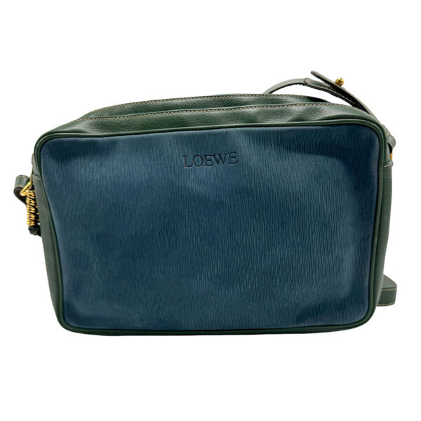 z1290 1 Loewe Leather Shoulder Bag Green Blue