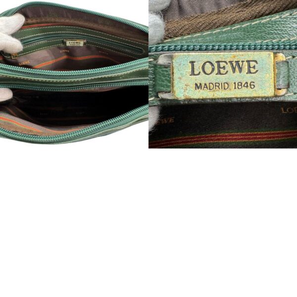 z1290 12 c Loewe Leather Shoulder Bag Green Blue