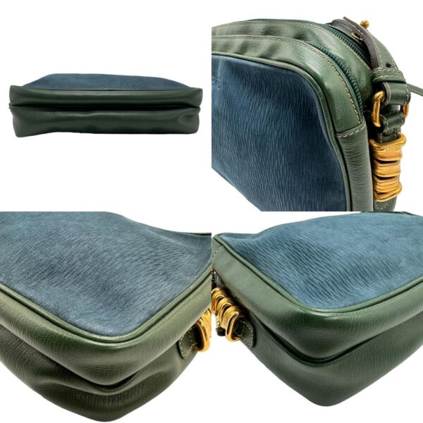 z1290 4 c Loewe Leather Shoulder Bag Green Blue