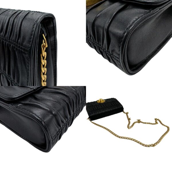 z1301 7 c Prada Shoulder Bag Leather Black