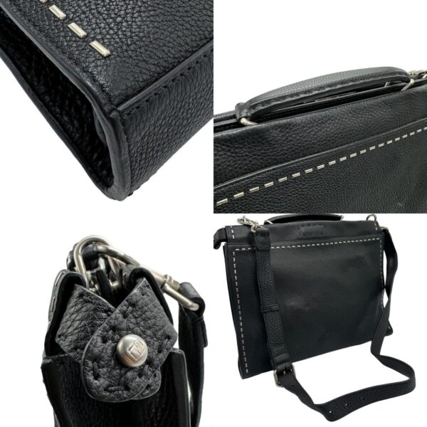 z1314 10 c Fendi Peekaboo Fit Handbag Leather Black