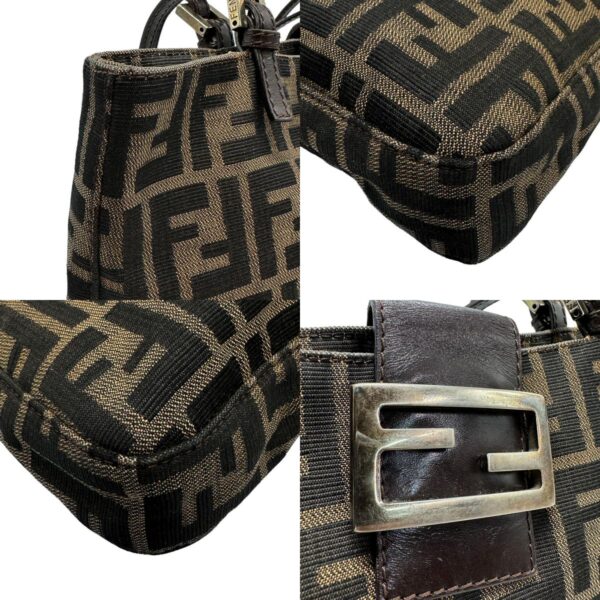 z1318 7 c Fendi Handbag Zucca Canvas Brown