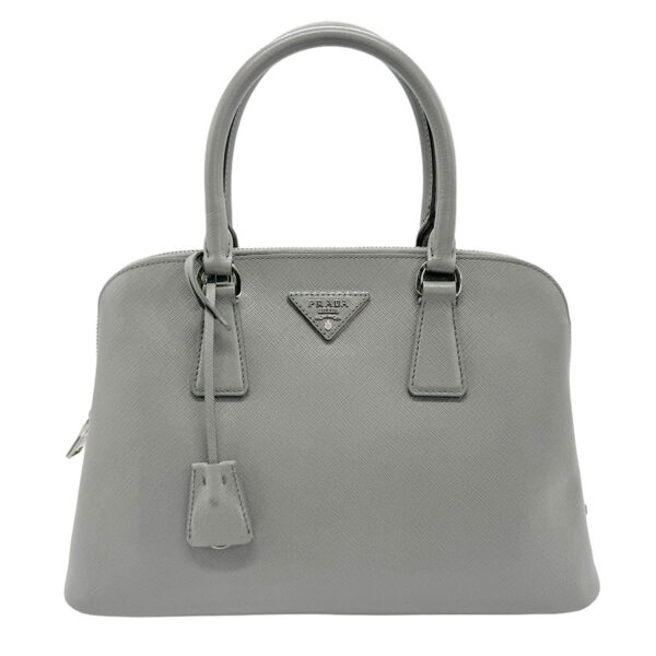 z1371 1 Prada Crossbody Shoulder Bag Leather Gray