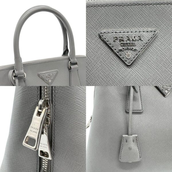 z1371 10 c Prada Crossbody Shoulder Bag Leather Gray