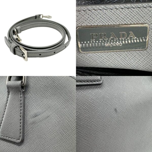 z1371 14 c Prada Crossbody Shoulder Bag Leather Gray