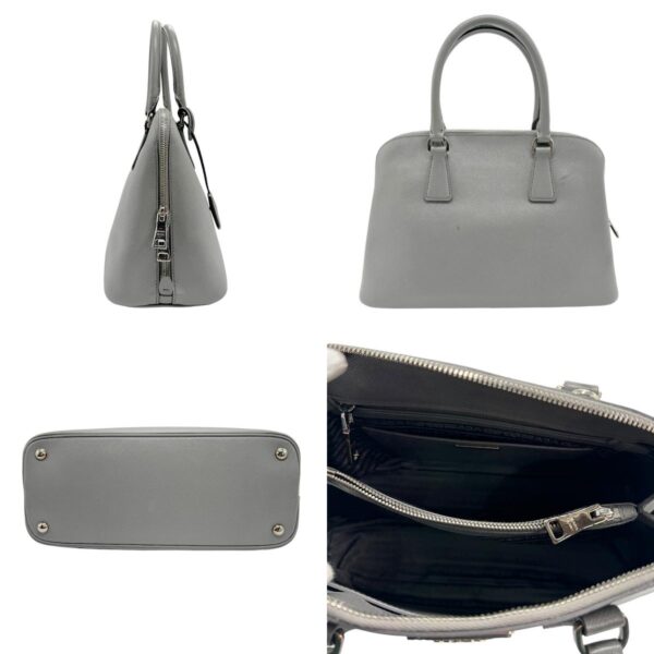 z1371 2 c Prada Crossbody Shoulder Bag Leather Gray