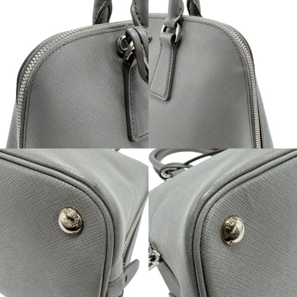 z1371 6 c Prada Crossbody Shoulder Bag Leather Gray