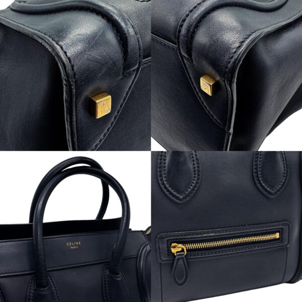 z1372 10 c Celine Luggage Mini Shopper Handbag Leather Navy