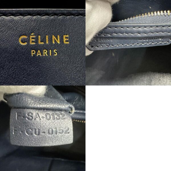 z1372 14 c Celine Luggage Mini Shopper Handbag Leather Navy