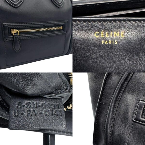 z1383 15 c Celine Luggage Mini Shopper Handbag Leather Black