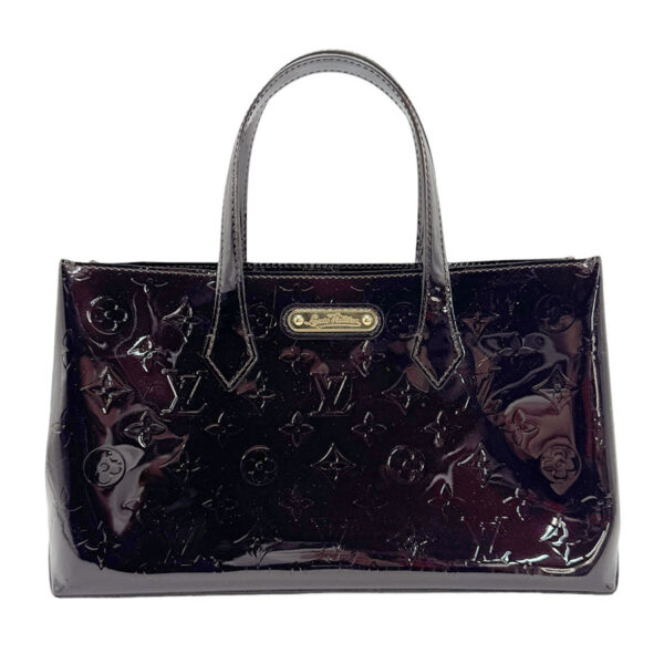 z1395 1 Louis Vuitton Wilshire PM Vernis Leather Handbag Amarant