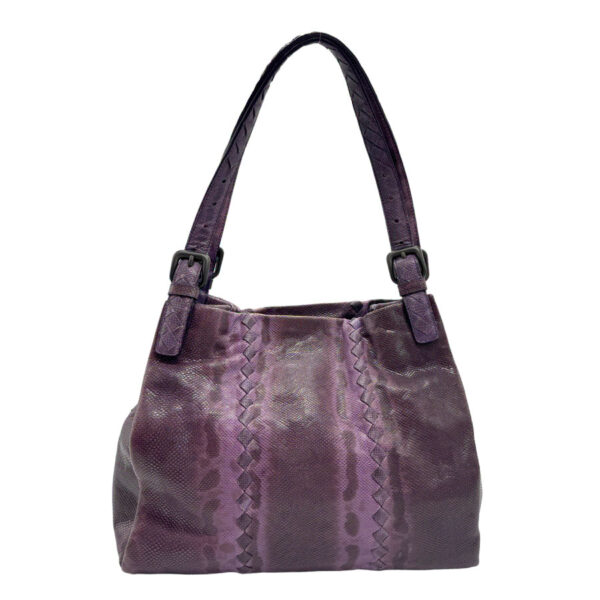 z1478 1 Bottega Veneta Lizard Crossbody Shoulder Bag Purple