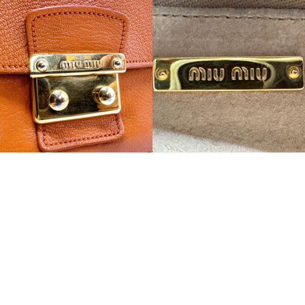 z1514 14 c Miu Miu Handbag Shoulder Bag Leather Orange